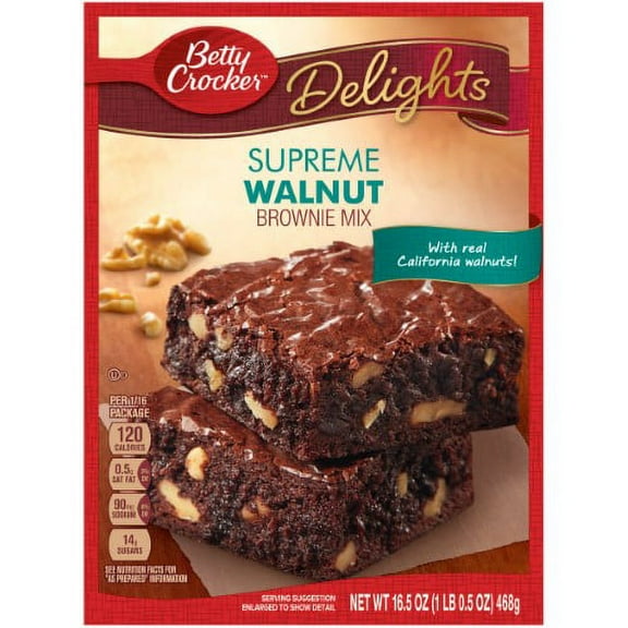 Betty Crocker Delights Brownie Mix Supreme Walnut 16.5 oz (Pack of 24)