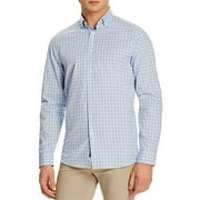 Michael Kors Chase Check Slim Fit Button-Down Shirt (Steel Blue, L)