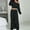 01 Black, variant on YueHuiYing Women's Fashionable Casual Comfort Solid Color Off-Shoulder Elastic Waist Drawstring Pocket Long Sleeve Set