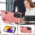 thumbnail image 3 of Allytech Wallet Case for Samsung Galaxy A73 5G, [Card Slot] [Ring Buckle] [Adjustable Wristband with Snap Buckles] Premium PU Leather Kickstand Shockproof Case Cover for Women Men - Pink, 3 of 10