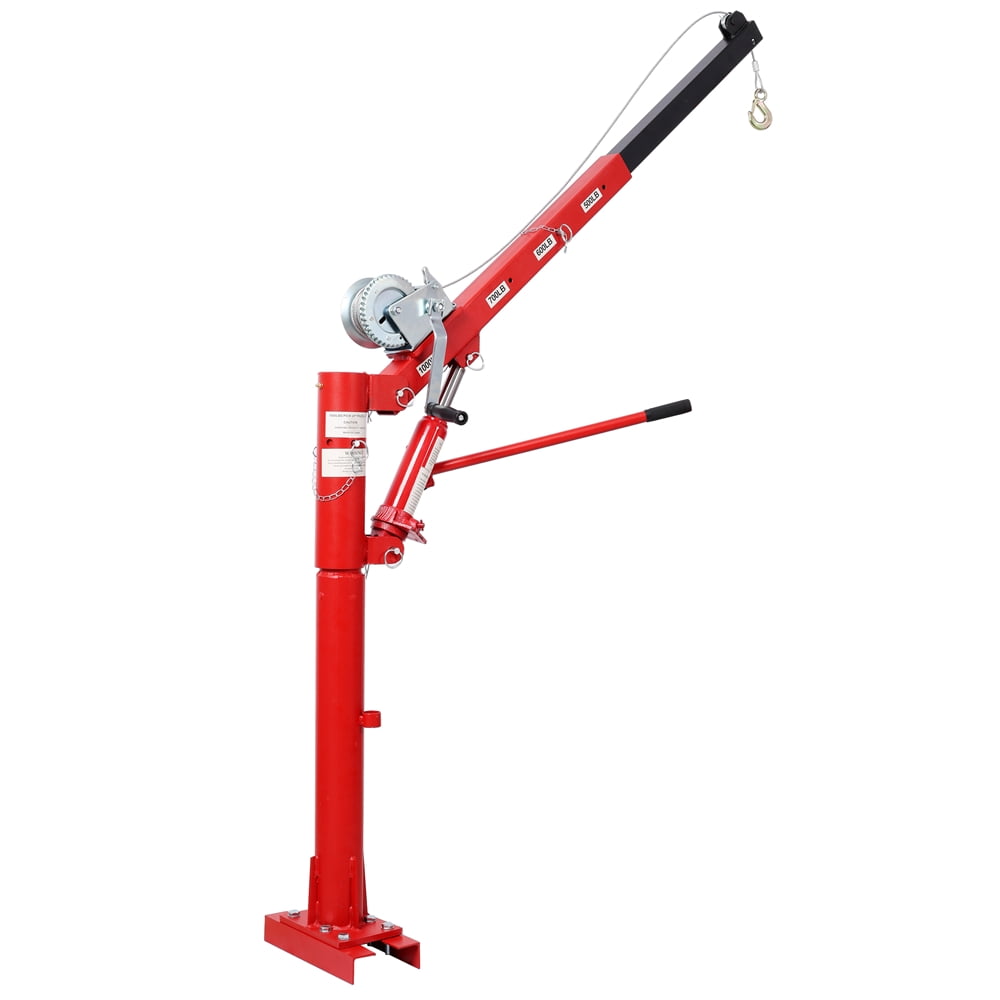 1100lb New Folding Truck-Mounted Bed Crane Quick Removal Design Hoist Lift, Steel Pickup Truck Jib Cranes 360 Swivel for Factory, Warehouse, Construction