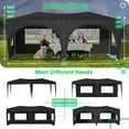 thumbnail image 4 of DetalleGo 10x20 Pop Up Canopy Tent with 6 Sidewalls, Waterproof Outdoor Event Shelter, Portable Gazebo for Parties, Beach, Camping, Commercial Use, Black, 4 of 10