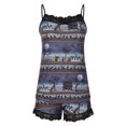 thumbnail image 4 of Mujeres Sexy Impresión Encaje Sling Sin mangas Tank Tops Empalme Pantalones cortos Conjunto casual Wmkox8yi  bvn3907, 4 of 8
