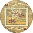 thumbnail image 1 of Ahgly Company Indoor Round Abstract Cinnamon Brown Abstract Area Rugs, 3' Round, 1 of 6
