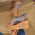 thumbnail image 5 of Mostsola Women's Fashion Sandals Peep Toe Textured Mesh Platform Wedge Slingback Walking Shoes, 5 of 9