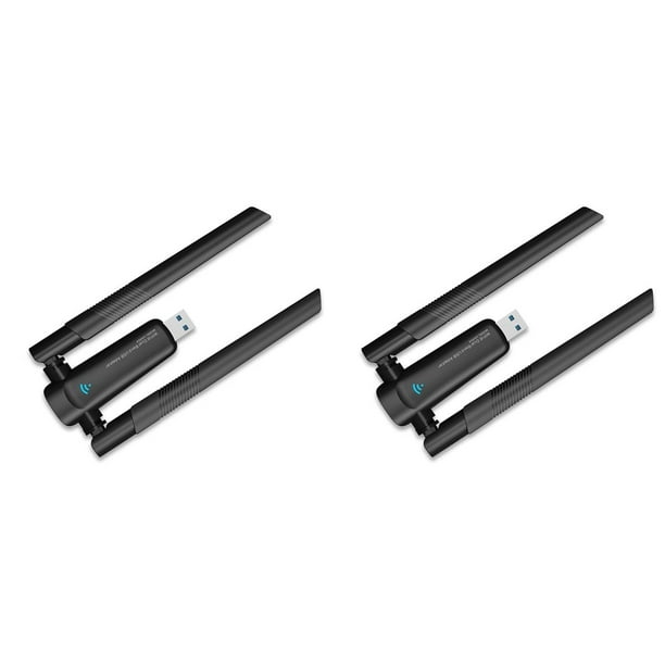 2X Adaptador WiFi 6 USB de 1800Mbps Tarjeta de Red Inalámbrica Wi-Fi 5G/2,4GHz Antena de Alta Ganancia