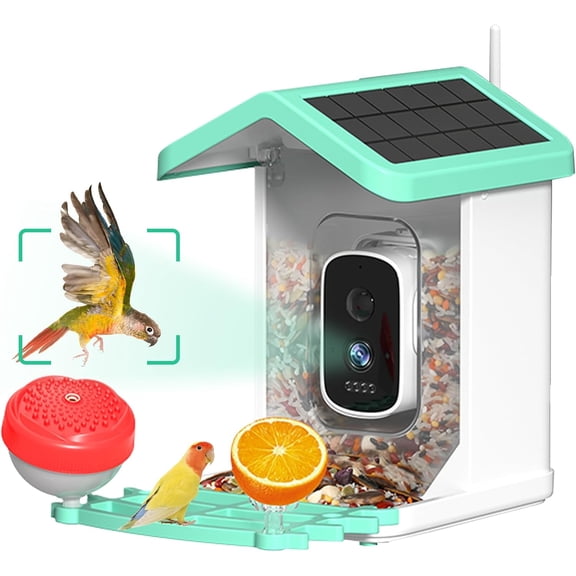 Bird Feeder with Camera, 4K AI Birds Species Cam, Bird Camera with Solar , Capture & Notifications, Present for Family and Birds Lovers