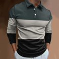 thumbnail image 2 of YDLCAFD T-Shirt à Manches Longues pour Hommes Printemps et Automne avec Col Rabattu, Mode Ample, 2 of 4