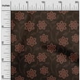 thumbnail image 2 of oneOone Cotton Poplin Brown Fabric Floral Sewing Material Print Fabric By The Yard 56 Inch Wide, 2 of 5