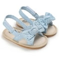 thumbnail image 5 of Infant Baby Girls Sandals Summer Crib PU Leather Bowknot Soft Anti-Slip Rubber Sole Toddler First Walkers Shoes, 5 of 7
