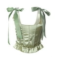 thumbnail image 2 of goowrom Hauts Corset Sans Manches à Lacets avec Nœud Papillon pour Femmes, 2 of 10