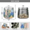 thumbnail image 2 of Yayeee Ashtray with Lid for Cigarette Smokeless Stainless Steel Home Ash Holder, Seaside Leaves, 2 of 7
