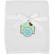 American Baby Company Fleece Blanket With Satin Trim - 3/8-Inches - White