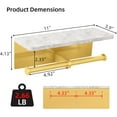 thumbnail image 5 of Marble Toilet Paper Holder with Shelf, 304 Stainless Steel Wall Mounted, Bathroom Toilet Paper Towel Roll Holder, 5 of 7