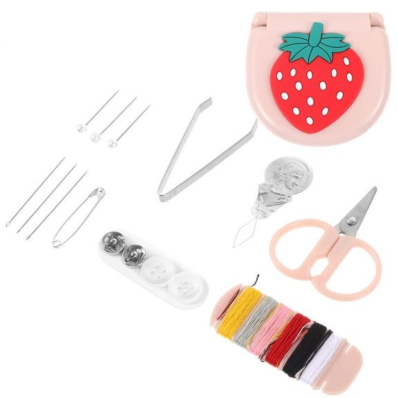 UPGRATOR 1 Set Mini Sewing Kit Pink Sewing Kit Bag for Beginners and Daily Use