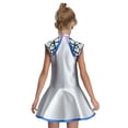 thumbnail image 2 of YUUMIN Girls Alien Dress Metallic Sleeveless Dress with Back Zip Sequins Dress Outfits Silver 16, 2 of 7
