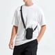 thumbnail image 5 of Bolsa de pecho cruzada para hombre, mochila de nylon estanca, mensajero de hombro negro, ligera de 0,49 lb, compartimento espacioso, puerto para auriculares al aire libre, 5 of 6