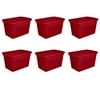 Sterilite Plastic 30 Gallon Tote Infra Red Set of 6