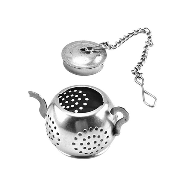 Infusor de té Soledad Forma de tetera con cadena Filtro de bola de té de malla ligera