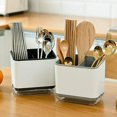 thumbnail image 5 of Grips Sinkware Caddy Cutlery Drainer Plastic for Kitchen Utensils Spoon Knife Organizer Holder Sink (Gray), 5 of 6