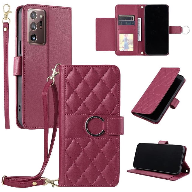 Funda tipo billetera GANGXUN para Samsung Galaxy Note 20 Ultra – Tapa abatible con correa para mujer
