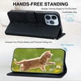 thumbnail image 4 of ELEHOLD Case for iPhone 13 Pro Max, Premium PU Leather Wallet Flip Case Folio Cover with Card Holder Kickstand,Black, 4 of 5