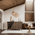 thumbnail image 6 of Noaman 2-in-1 Mid-Century Modern Walnut Cabinet Side Table with Spring-Loaded Door Storage, 53"L x 20.7"W x 31.5"H, Pet-Friendly Design & Sisal Scratchers, 6 of 12