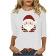 thumbnail image 2 of HOMBOM Womens Shirts White 3/4 Sleeve Casual Christmas Ugly Ugly Christmas Xmas T Shirts for Women, 2 of 4