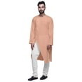 thumbnail image 1 of Atasi Button Down Asymmetrical Kurta For Men Solid Long Sleeve Kurta For Men, 1 of 6