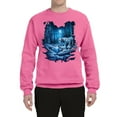 thumbnail image 2 of Wild Bobby, Tiger In The Snowy Night Animal Lover Unisex Crewneck Graphic Sweatshirt, Neon Pink, Large, 2 of 3