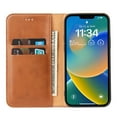 thumbnail image 6 of Feishell for Apple iPhone 15 Wallet Case for Women Men,Premium PU Leather Magnetic Closure Folio Flip Kickstand Credit Card Slots Shockproof Classic Purse Phone Case,Brown, 6 of 6