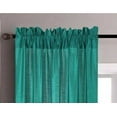 thumbnail image 2 of MR2 Mint 2-PC Set rod pocket faux silk window curtain treatment set of two 2 solid semi sheer voile panels 55" W x 95" L (Each), 2 of 3