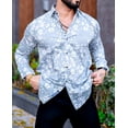 thumbnail image 3 of VOZIA Naso Floral Printed Men's Shirt with Long Sleeves, Relaxed Fit Melange Lycra - Sizes L, 3 of 7