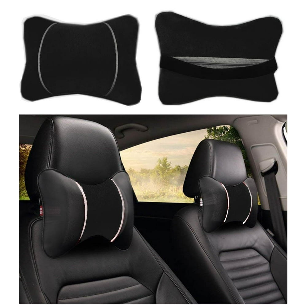 2/PK Black Car Neck Pillow Universal Soft Comfortable Head Neck Rest