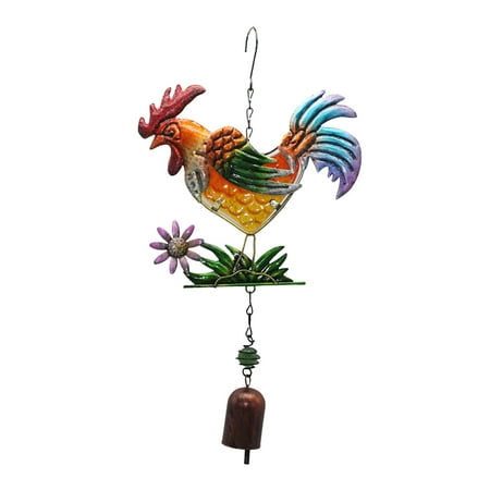 

Veki Chicken Wind Bell Pendants Painted Metal Decorative Metal Rooster Chimes Crafts Home Decor Bee Wind Chimes