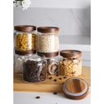 thumbnail image 3 of Glass Storage Containers Set of 6, 28 Ounce Airtight Food Storage Containers with Bamboo lids, Clear Glass Jars for Pantry, kitchen, Flour, Sugar, Tea, Coffee, Snack, Cookies, Spice and Herbs, 3 of 7