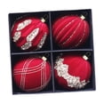 thumbnail image 1 of Adornos de bolas de Navidad Strade Fareast Limited 4 piezas Rojo 10 cm, 1 of 6