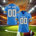thumbnail image 3 of Camiseta de fútbol americano personalizada de Los Angeles Chargers con nombre y número del equipo impresos personalizados para hombres, mujeres y jóvenes, regalo para fanáticos, uniforme, 3 of 4