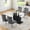 63" Table + 4 Chairs, variant on AF Design Glass Dining Table Set of 5, Tempered Glass Table with Double O-Shape Base, 4 Velvet Nailhead Chairs for Kitchen and Living Room