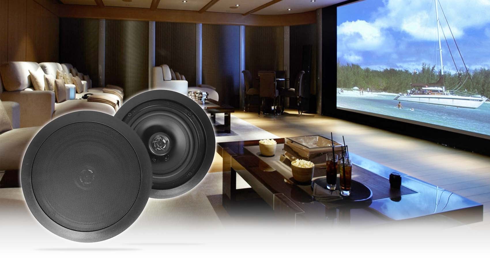 Pair of 8Ω 50w Water Resistant Ceiling Speakers