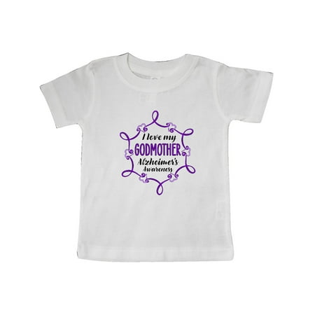 

Inktastic I Love My Godmother Alzheimer s Awareness with Purple Hearts Gift Baby Boy or Baby Girl T-Shirt