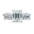 thumbnail image 2 of BERRICLE Sterling Silver Solitaire Engagement Rings Statement Stackable Band for Women, 2.6 Carat Emerald Cut Cubic Zirconia CZ Ring Set Size 8.5, 2 of 12