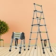 thumbnail image 1 of Bowoshen 5+6 Steps Ladder,2 Ways Combination Folding with Handrail,1.7M - 2.0M Aluminium Telescopic Folding Extension Ladder,BS1, 1 of 8