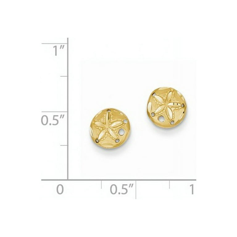 14K Diamond-cut Sand Dollar Earrings - Walmart.com