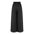 thumbnail image 5 of Hifoo Women's Wide Leg Pants Flowy Drape Ruffle Drawstring Waist Pants Trousers Trendy Solid Color Slacks, 5 of 8