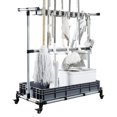 thumbnail image 6 of WZTO Broom And Mop Holder | Movable Cleaning Tools Storage Cart With Wheels | Multifunctional Tool Organization For Home, School, Restaurant, Hotel, Garden, 6 of 10