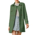 thumbnail image 1 of Abrigo de ante sintético de doble botonadura con solapa de muesca para mujer INSPIRE CHIC XL Verde, 1 of 8