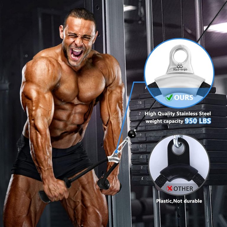 YODOTE Ergonomic Tricep Rope Cable Attachment For Gym - Anti-Slip 36