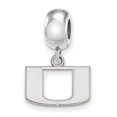 thumbnail image 1 of Solid 925 Sterling Silver University of Miami Extra Small Dangle Bead Charm Very Small Pendant Charm (15mm x 22mm), 1 of 3