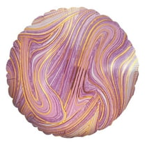 18 inch Agate Round - Lavender & Gold Foil Mylar Balloon - Party Supplies Decorations